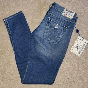 True Religion Women's Skinny WFLP Natural Jeans BKYM Savage SALN Size 27